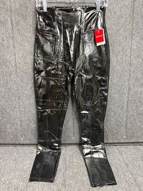 SPANX Black High-Shine Faux-Leather Leggings